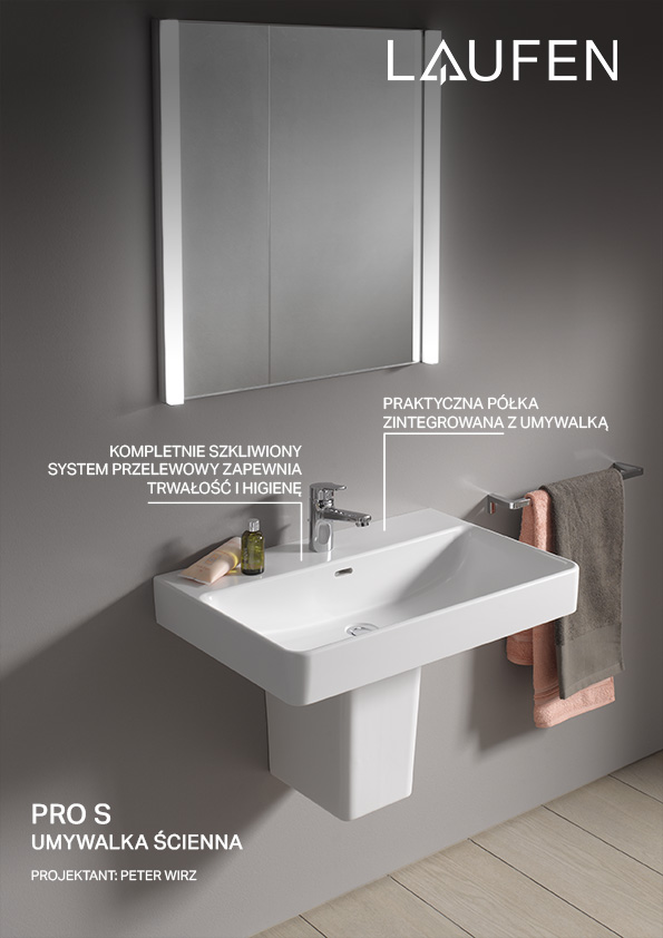 Laufen Pro S umywalka 60x46,5 cm prostokątna ścienna biała H8109630001041