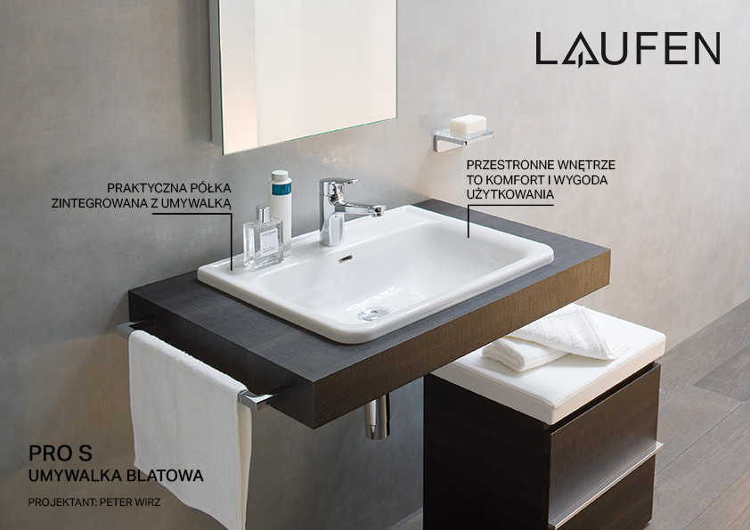 Laufen Pro S umywalka 56x44 cm prostokątna wpuszczana biała H8189630001041