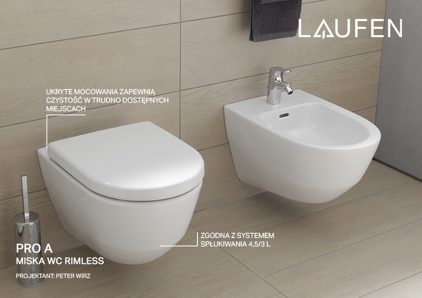 Laufen Pro A miska WC wisząca bez kołnierza biały H8209660000001