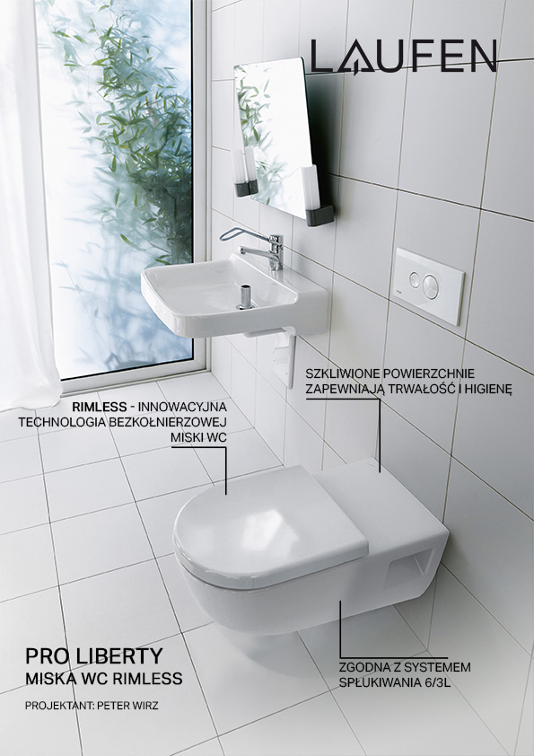 Laufen Pro Liberty miska WC wisząca bez kołnierza biały H8219600000001