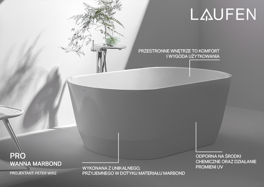 Laufen Pro wanna wolnostojąca 165x75 cm owalna biała H2399520000001