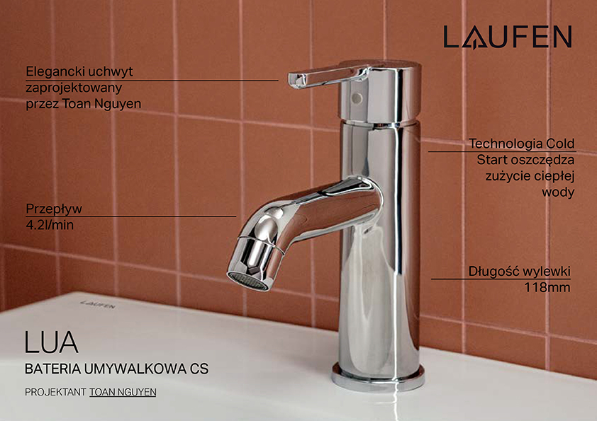 Laufen Lua bateria umywalkowa stojąca chrom H3110810041101