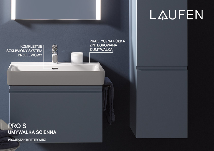 Laufen Pro S umywalka 70x46,5 cm prostokątna ścienna biała H8109670001041