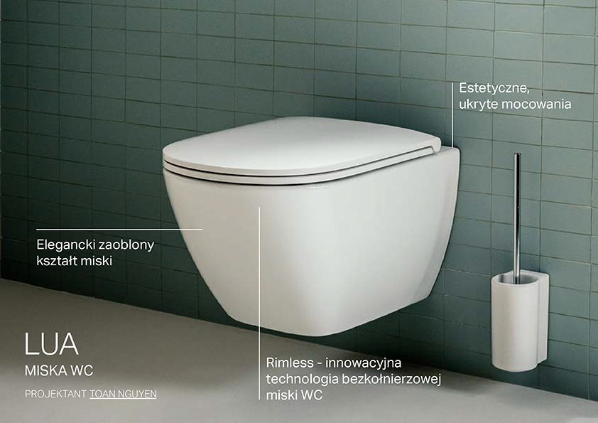 Laufen Lua miska WC wisząca bez kołnierza biały połysk H8200830000001