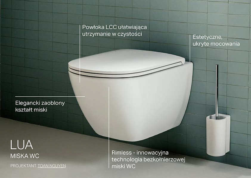 Laufen Lua miska WC wisząca bez kołnierza biały połysk H8200834000001