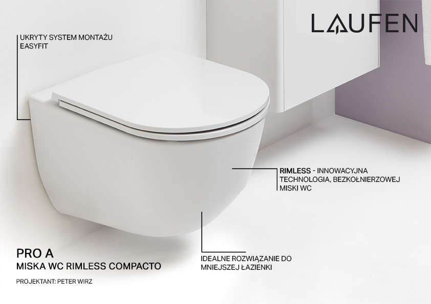 Laufen Pro A miska WC wisząca bez kołnierza biały H8209650000001