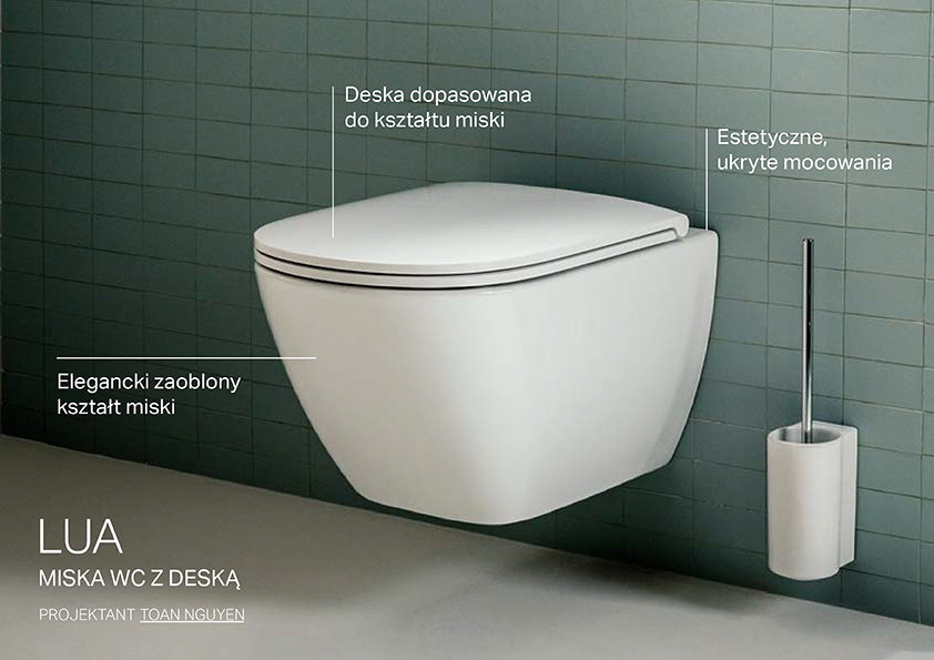 Laufen Lua miska WC z deską wolnoopadającą wisząca bez kołnierza biały połysk H8660800000001
