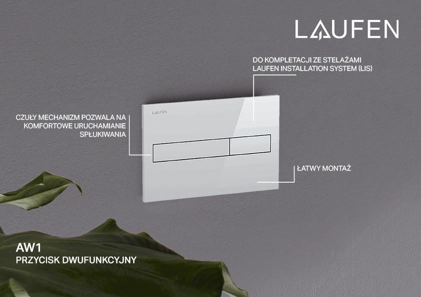 Laufen przycisk spłukujący do WC biały H8956610000001