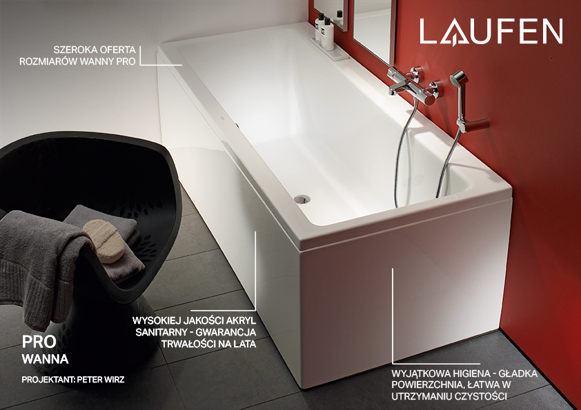 Laufen Pro wanna prostokątna 190x90 cm biała H2349500000001