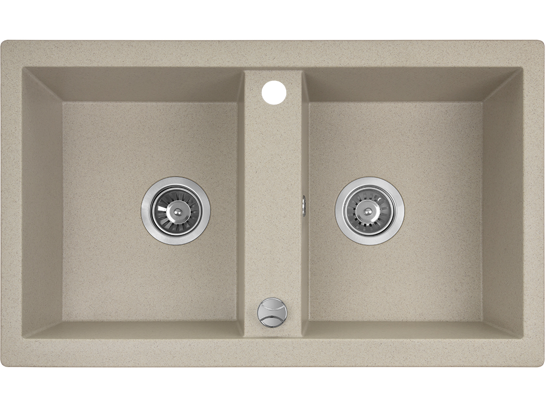 Laveo Barbados zlewozmywak granitowy 78x48 cm beżowy SBB420T