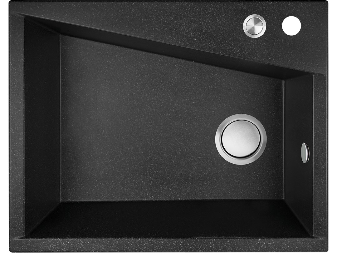 Laveo Grenada zlewozmywak granitowy 60x48 cm czarny SBG710T