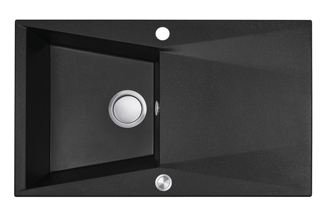 Laveo Grenada zlewozmywak granitowy 78x48 cm czarny SBG 711T