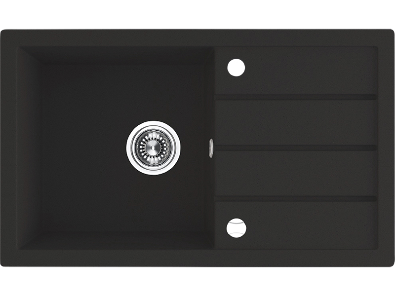Laveo Trzynastka zlewozmywak granitowy 79x48 cm czarny SBP711T