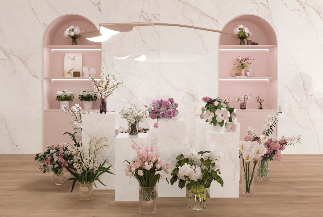 Museum by Peronda Dahlia White Nt płytka ścienno-podłogowa 120x60 cm beżowa-biała-różowa-mix kolorów