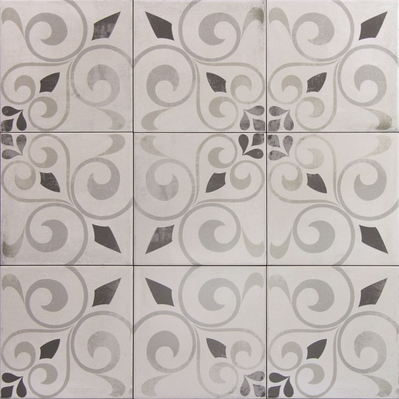 Monopole Avenue Grey Decor Leaves dekor ścienno-podłogowy 18,7x18,7 cm