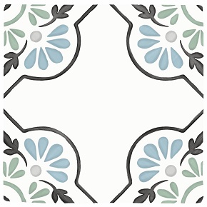 Peronda Harmony Tanger Blue Petals płytka ścienno-podłogowa 12,3x12,3 cm