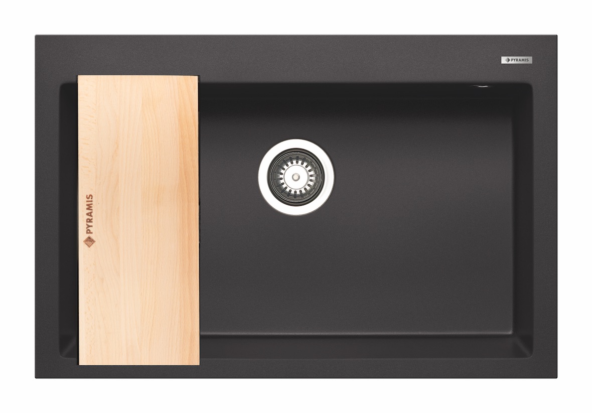Pyramis Istros zlewozmywak granitowy 76x50 cm czarny C070219011WD