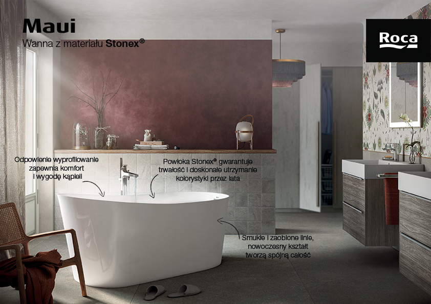 Roca Maui Round wanna wolnostojąca 150x70 cm owalna biały połysk A248499000