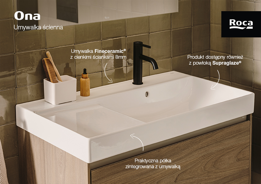 Roca Ona umywalka 80x46 cm prostokątna ścienna biała A327688000