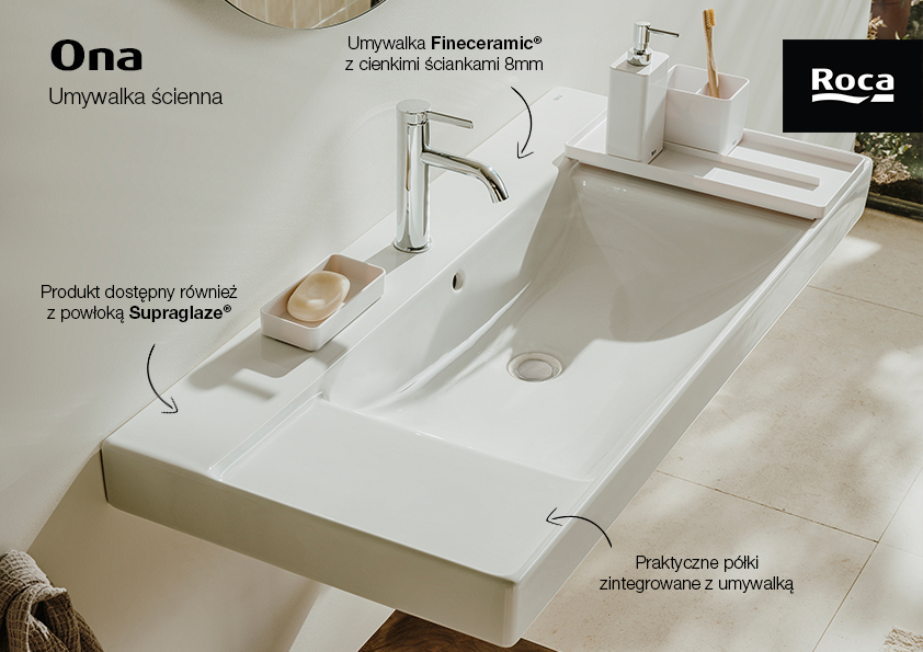 Roca Ona umywalka 80x46 cm prostokątna ścienna biała A32768H000