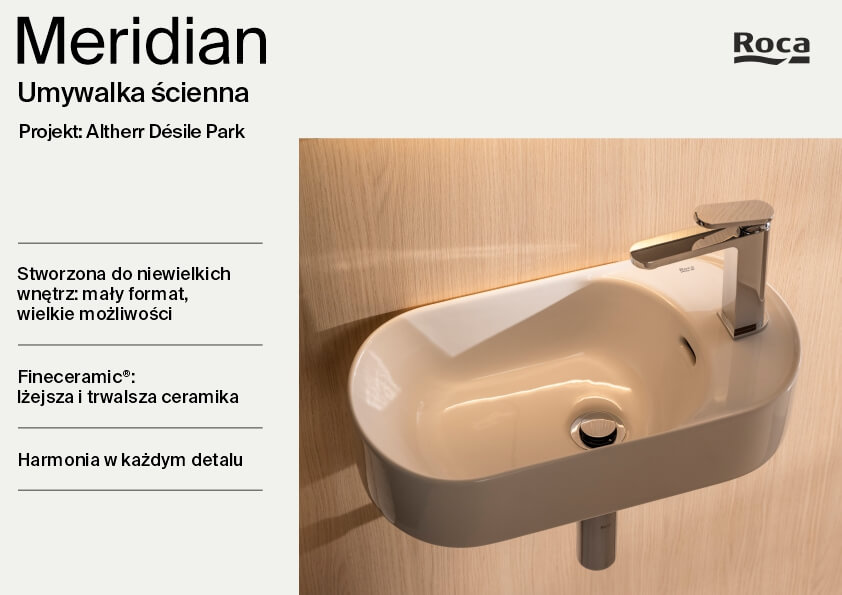 Roca Meridian umywalka 50x27,5 cm prostokątna ścienna biała A327740000