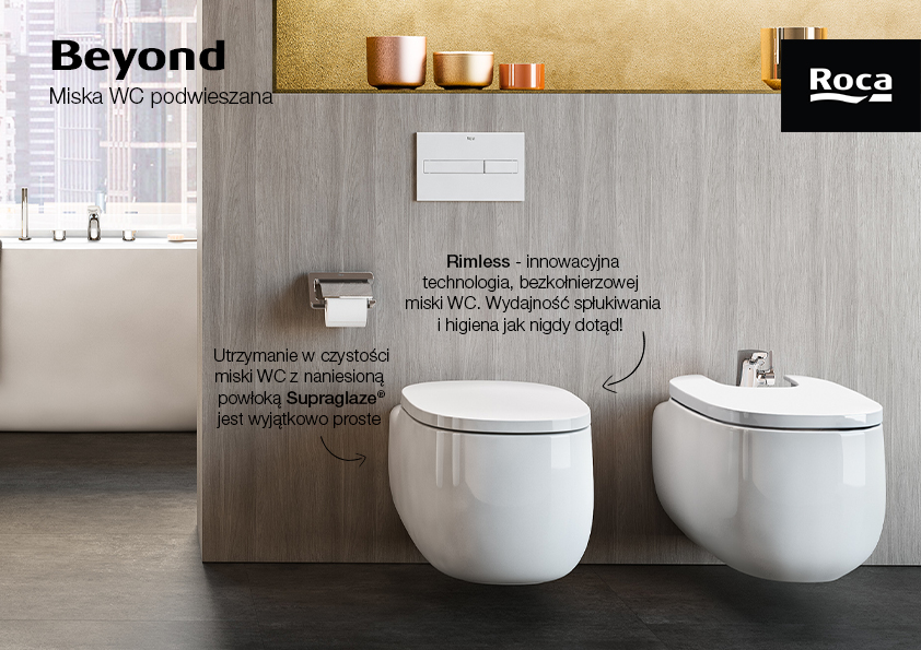 Roca Beyond miska WC wisząca bez kołnierza biały A3460B7S00