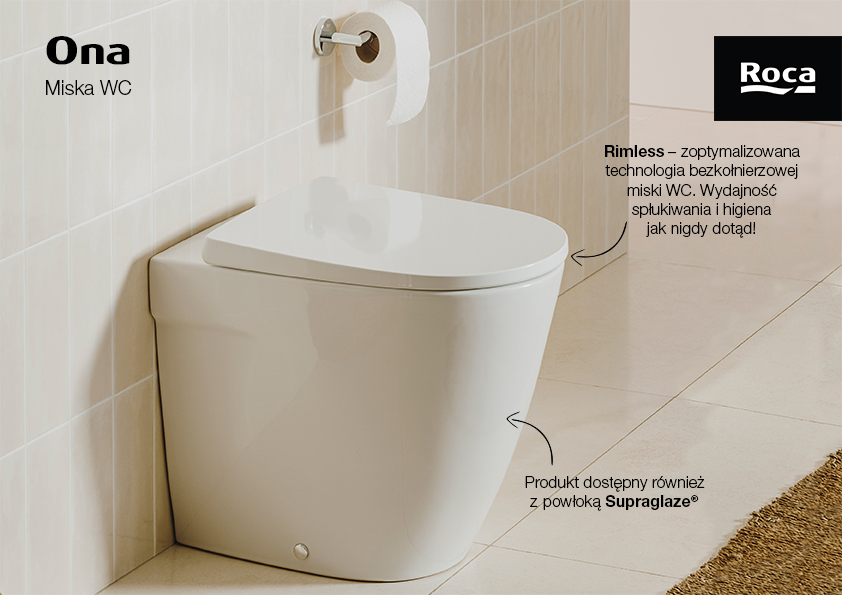 Roca Ona miska WC stojąca bez kołnierza biały A347687000