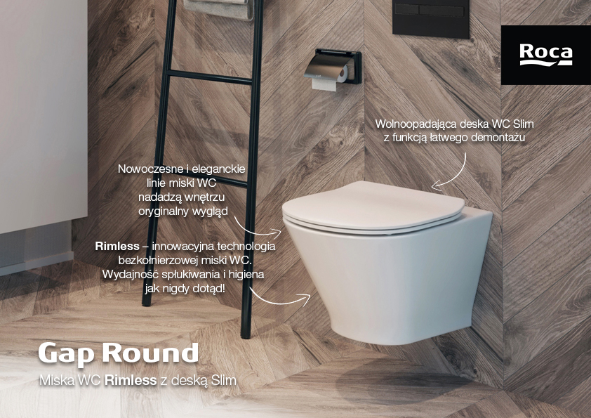 Roca Gap Round miska WC z deską wolnoopadającą A34H0N8000