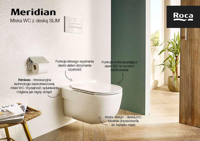 Roca Meridian miska WC z deską wolnoopadającą A34H240000