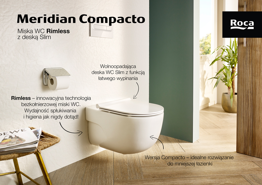 Roca Meridian-N Compacto zestaw miska z deską A34H242000