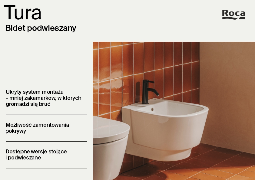 Roca Tura bidet wiszący biały A357695000