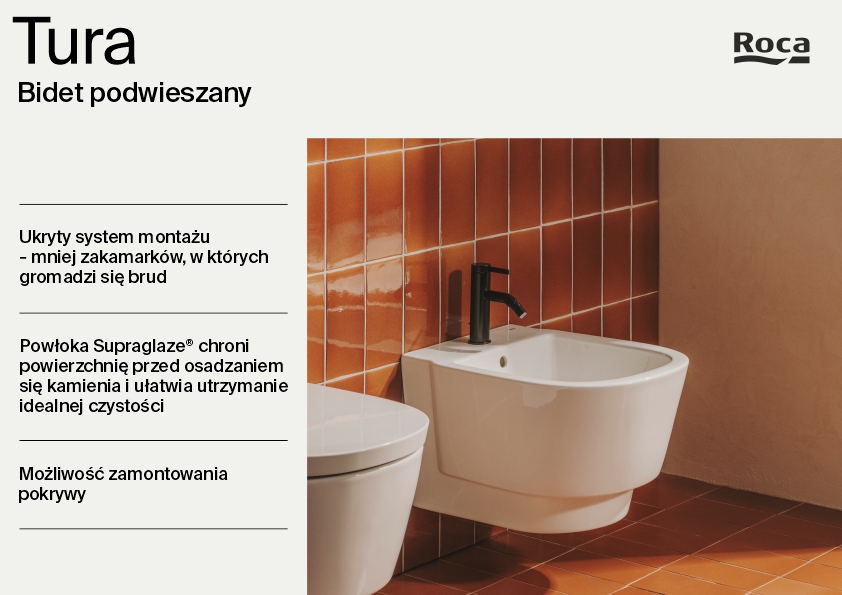 Roca Tura bidet wiszący biały A357695S00