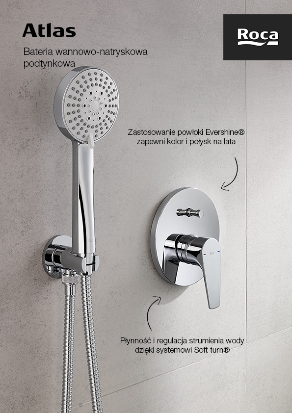 Roca Atlas bateria wannowo-prysznicowa podtynkowa chrom A5A0690C00