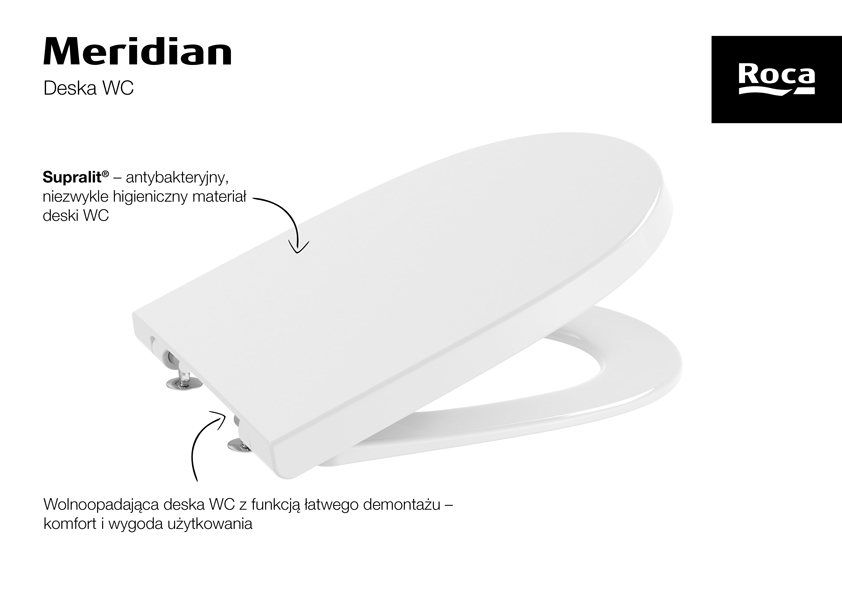 Roca Meridian deska sedesowa wolnoopadająca biała A8012A200B