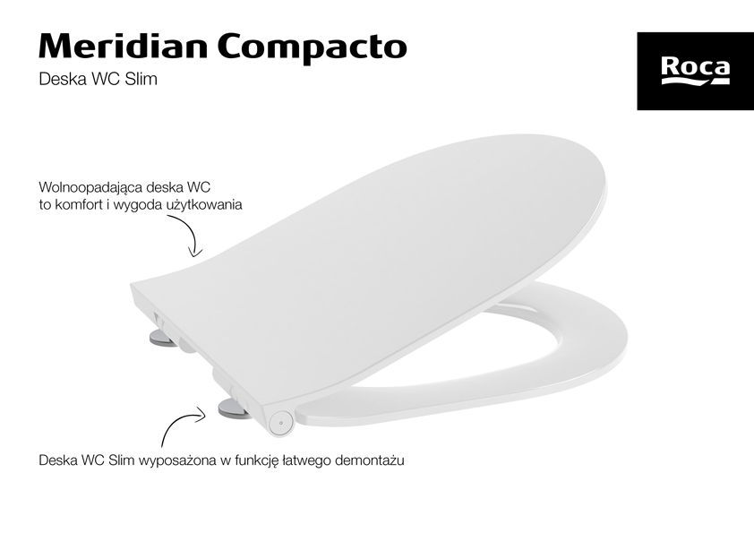 Roca Meridian deska sedesowa wolnoopadająca slim biała A8012B2002