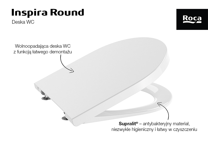 Roca Inspira Round Compacto deska sedesowa wolnoopadająca biała A80152C00B