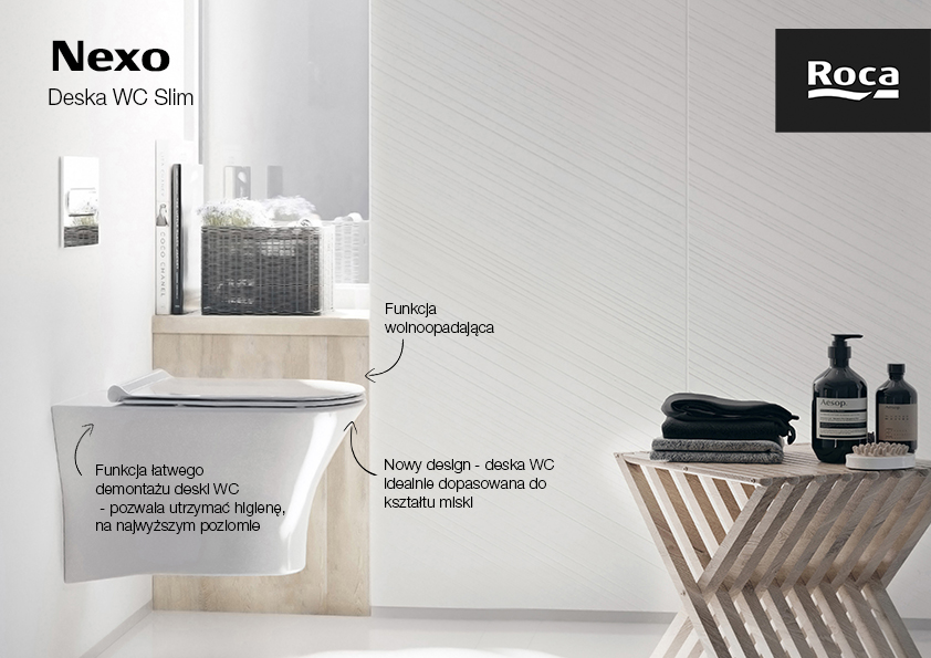 Roca Nexo Gap Round Meridian deska WC Slim wolnoopadająca duroplast biała A801C4200U