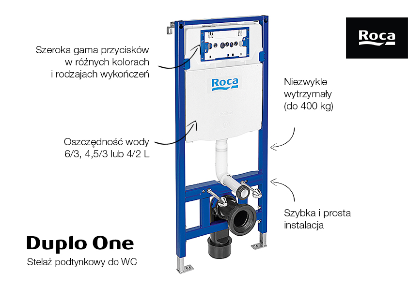 Roca Duplo One stelaż podtynkowy do miski WC wiszącej A890070020