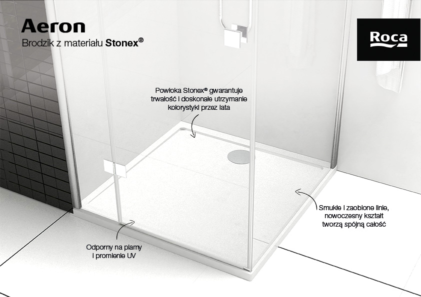 Roca Aeron brodzik kwadratowy 90x90 cm biały A276281100
