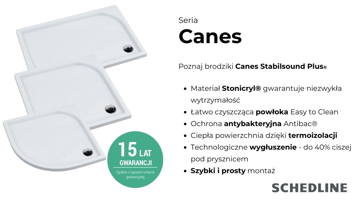 Schedline Canes brodzik kwadratowy 80x80 cm biały 3SP.C1K-8080
