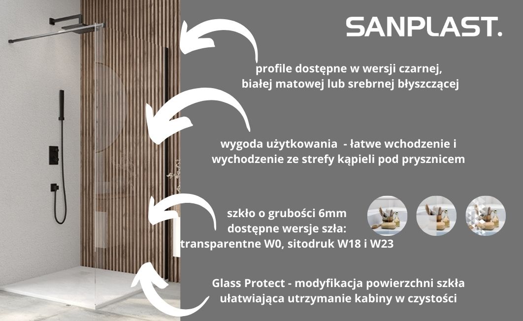 Sanplast Exa Line ścianka prysznicowa walk-in 140 cm srebrny połysk/szkło przezroczyste 600-540-1480-38-401