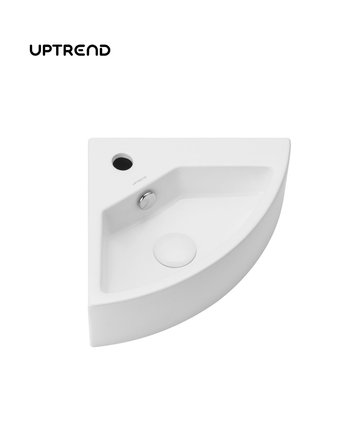 Uptrend Cherry umywalka 44,5x32 cm ścienna narożna biały połysk STR4299