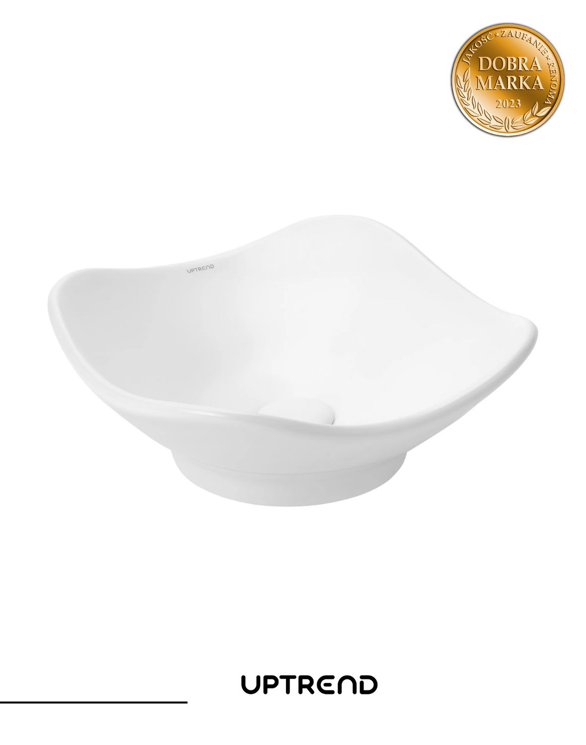Uptrend Violet umywalka 39,5x15 cm owalna nablatowa biała TR4153