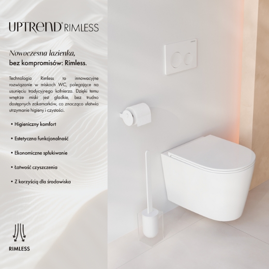 Uptrend Caneo miska WC z deską wolnoopadającą biały połysk TR2196D