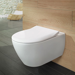 Villeroy & Boch Subway 2.0 Combi-Pack miska WC wisząca bez kołnierza CeramicPlus z deską wolnoopadającą Weiss Alpin 5614R2R1