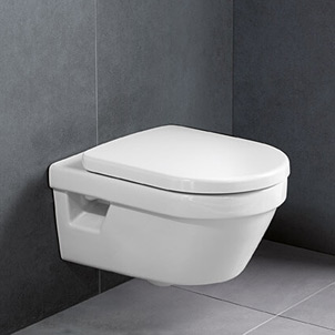 Villeroy & Boch Architectura combi-Pack zestaw miska WC wisząca bez kołnierza z deską wolnoopadającą Weiss Alpin 5684HR01